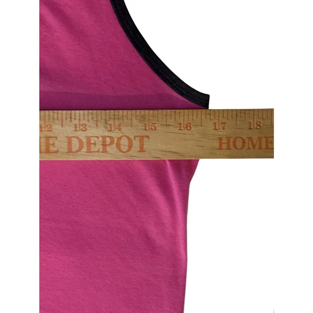 North Face Flash Dry Tank Top Lightweight Racerback Workout Pink Black Trim Med
